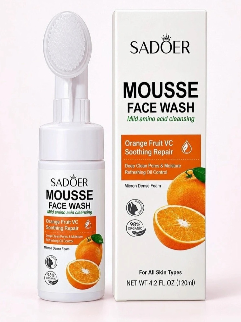 SADOER Orange Fruit VC Soothing Repair Mousse Face Wash